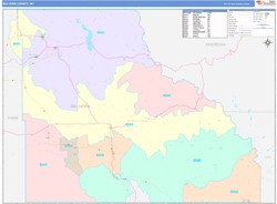 Big Horn County, WY Wall Map Color Cast Style 2024